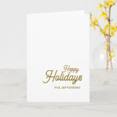 Happy New Year Merry Christmas Seasonal Family Karte (Gelbe Blume)