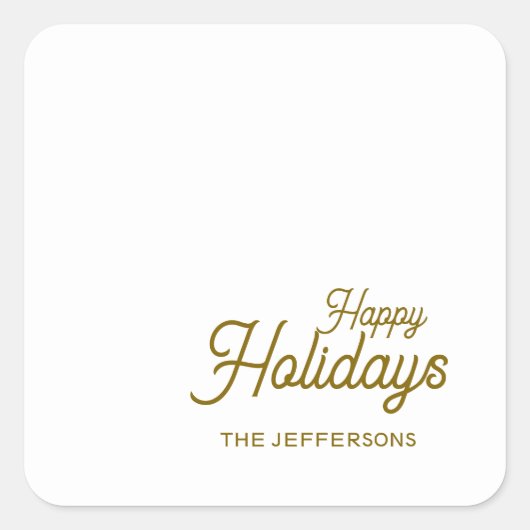 Happy New Year Merry Christmas Seasonal Family Quadratischer Aufkleber (Vorderseite)