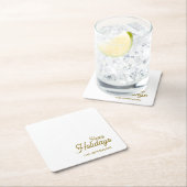 Happy New Year Merry Christmas Seasonal Family Rechteckiger Pappuntersetzer (Vor Ort)