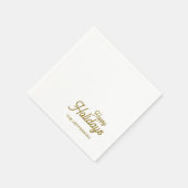 Happy New Year Merry Christmas Seasonal Family Serviette (Ecke)