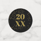 Happy New Year Metallic Gold/Black ID533 Konfetti (Klein Vorderseite)