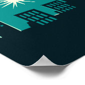 Happy New Year Mid Century Modern Style Poster (Ecke)