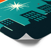 Happy New Year Mid Century Modern Style Poster (Ecke)