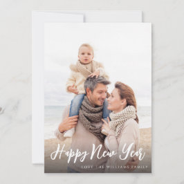 Happy New Year Minimalistisch Chic Foto Card 4 Ver Einladung