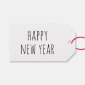 Happy New Year | Minimalistischer sauberer, neutra Geschenkanhänger (Vorderseite (Horizontal))