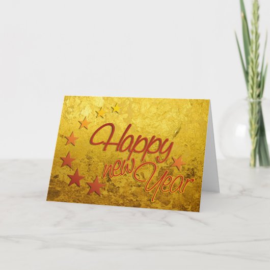 Happy New Year mit Starlight Feiertagskarte (Vorderseite)