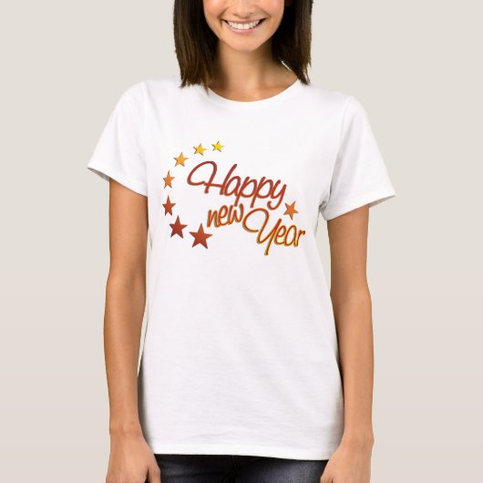 Happy New Year mit Starlight T-Shirt (Vorderseite)
