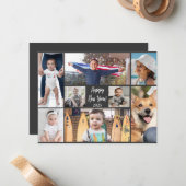 Happy New Year Modern 8 Foto Mitteilungskarte (Vorderseite/Rückseite Beispiel)