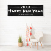 Happy New Year Modern Black Festive Banner (Insitu)