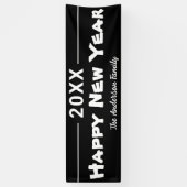 Happy New Year Modern Black Festive Banner (Vertikal)