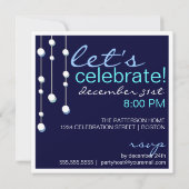 Happy New Year Modern Decoration Party Einladung (Rückseite)