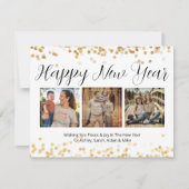 Happy New Year Modern Gold Foto Card Mitteilungskarte (Vorderseite)