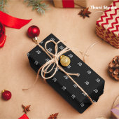 Happy New Year Modern Minimalistisch Monogram Blac Geschenkpapier