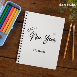 Happy New Year Modern Minimalistisch Typografy Whi Planer