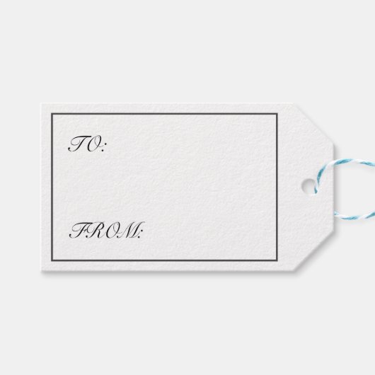 Happy new Year Modern Minimalistisch White Black Geschenkanhänger (Vorderseite (Horizontal))