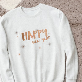 Happy New Year Modern Rose Gold Typografie Sweatshirt