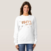 Happy New Year Modern Rose Gold Typografie Sweatshirt (Vorne ganz)