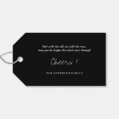 Happy New Year Modern Script Chic Gold Sternexplos Geschenkanhänger (Rückseite Horizontal)