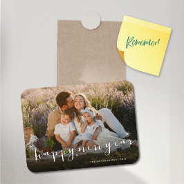 Happy New Year Modern Script Gold Sternexplosion F Magnet