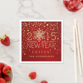 Happy New Year Modern Snowflake Confetti Urlaub Serviette (Beispiel)