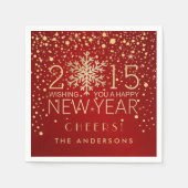 Happy New Year Modern Snowflake Confetti Urlaub Serviette (Vorderseite)