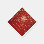 Happy New Year Modern Snowflake Confetti Urlaub Serviette (Ecke)