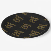 Happy New Year Modern Typografy Pappteller (Schrägansicht)