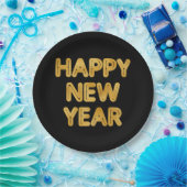 Happy New Year Modern Typografy Pappteller (Party)
