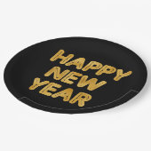 Happy New Year Modern Typografy Pappteller (Schrägansicht)