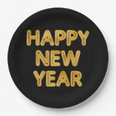 Happy New Year Modern Typografy Pappteller (Vorderseite)