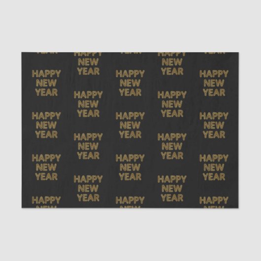 Happy New Year Modern Typografy Seidenpapier (Vorderseite)