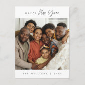 Happy New Year, Modernes Grußfamilien Foto Postc Postkarte (Vorderseite)