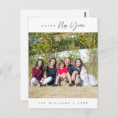 Happy New Year, Modernes Grußfamilien Foto Postkarte (Vorne/Hinten)