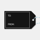 Happy new Year Modernes Minimalistisches Schwarz-w Geschenkanhänger (Vorderseite (Horizontal))