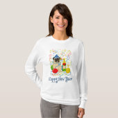 Happy New Year Mops T-Shirt (Vorne ganz)