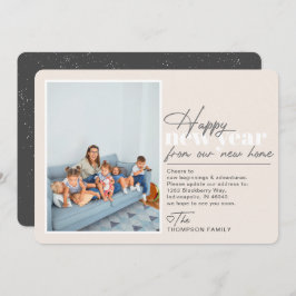 Happy New Year Moving Ankündigung Tan Foto