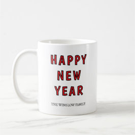 Happy New Year Mug Personalized Family Name custom Kaffeetasse