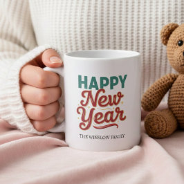 Happy New Year Mug Personalized Family Name custom Kaffeetasse