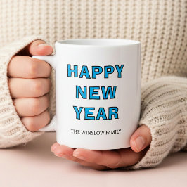Happy New Year Mug Personalized Family Name custom Kaffeetasse