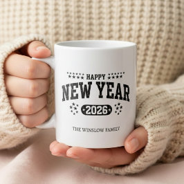 Happy New Year Mug Personalized Family Name custom Kaffeetasse