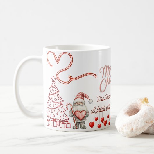 Happy New Year Mug – Premium Celebration Design Kaffeetasse (Mit Donut)