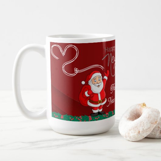 Happy New Year Mug – Premium Celebration Design Kaffeetasse (Mit Donut)