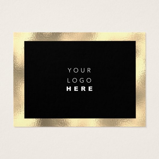 Happy New Year Name Logo Black Gold Snowflakes (Rückseite)