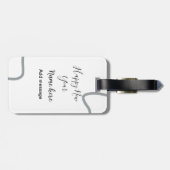 Happy new year name message gray simple holiday gepäckanhänger (Rückseite horizontal)