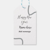 Happy new year name message gray simple holiday geschenkanhänger (Rückseite)