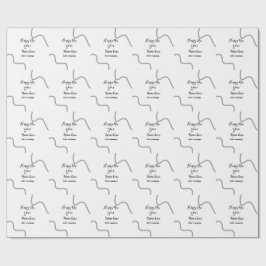 Happy new year name message gray simple holiday  geschenkpapier