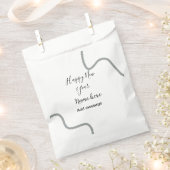 Happy new year name message gray simple holiday geschenktütchen (Ausgeschnitten)