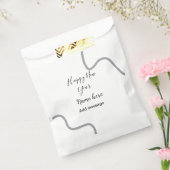 Happy new year name message gray simple holiday  geschenktütchen (Versiegelt)
