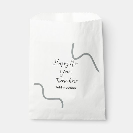 Happy new year name message gray simple holiday  geschenktütchen (Vorderseite)