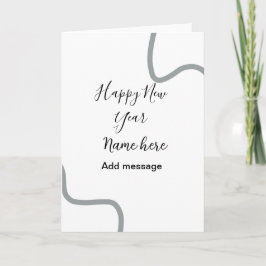 Happy new year name message gray simple holiday  karte